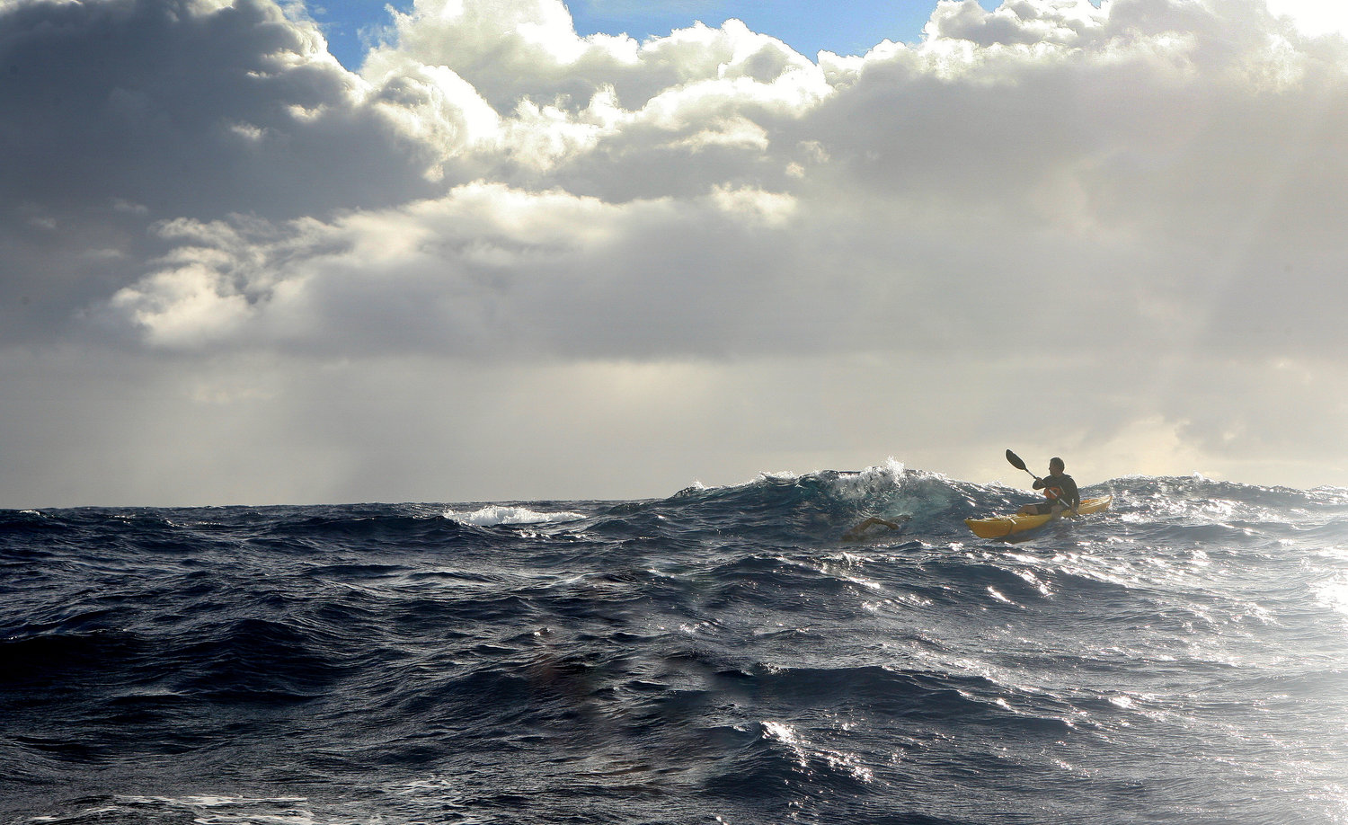 Doug McConnell swims Kaiwi Channel swim photo